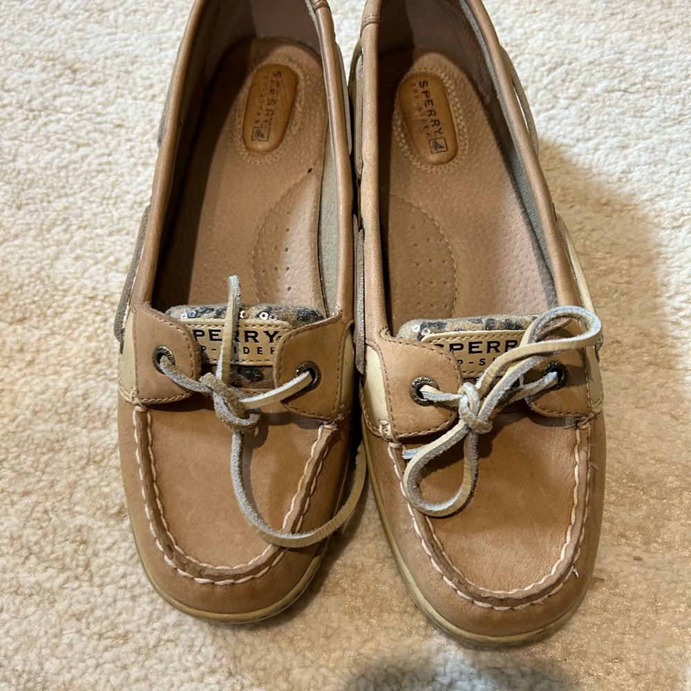 Sperry Tan Flats Moccasin Loafers